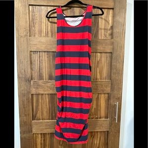 Navy and Red maternity maxi/midi dress